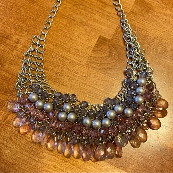 Purple beaded Loft necklace - Picture 2 of 4